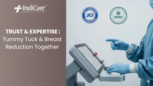 Expert surgeon's hands in a JCI and NABH accredited facility ensuring safe procedures.